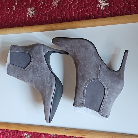 Dream Pairs Grey Suede Stiletto Ankle Boots Women’s Pointed Toe Heel High 3.25” - Picture 11 of 17